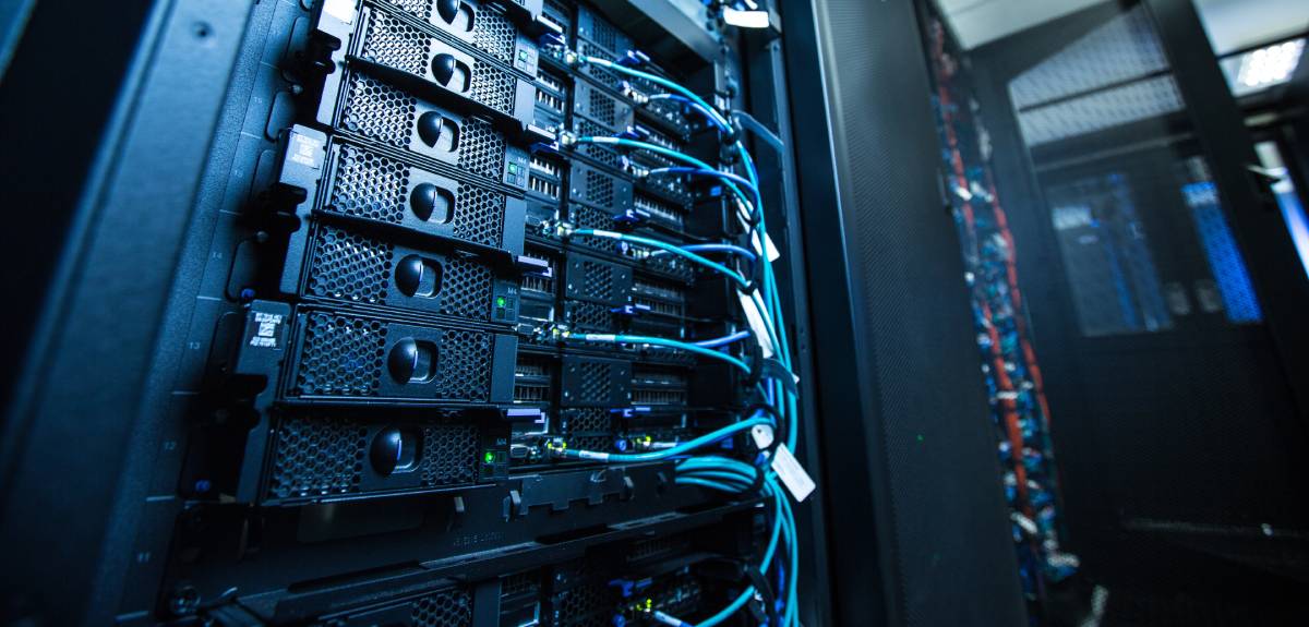 A structured cabling system in a server room